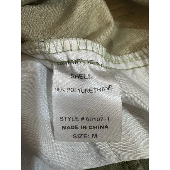 Venti6 Faux Leather Green Paper Bag Highwaisted Womens Joggers Size M Retro - Picture 5 of 10